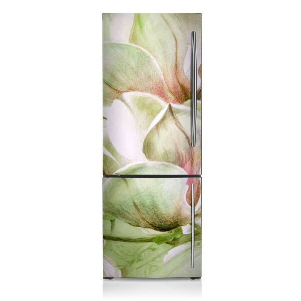Magnet auf kühlschrank folie dekoration Magnolienblüten