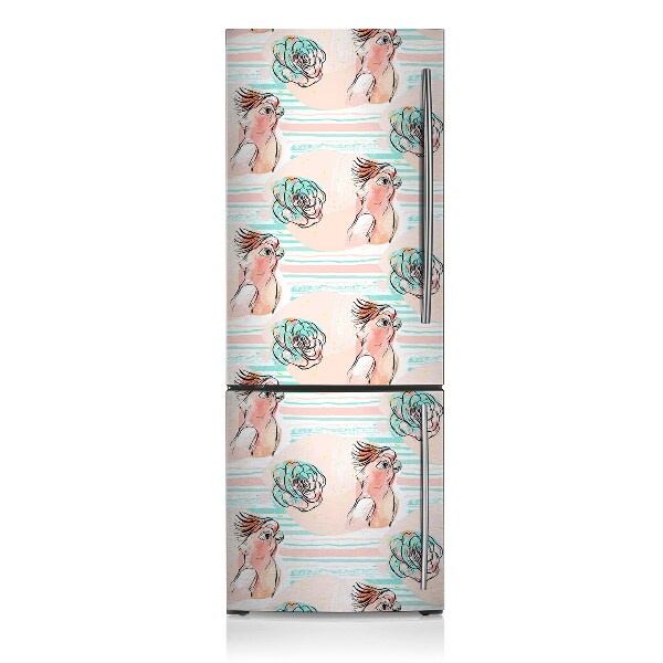 Kühlschrank magnet folie Rosa papageien