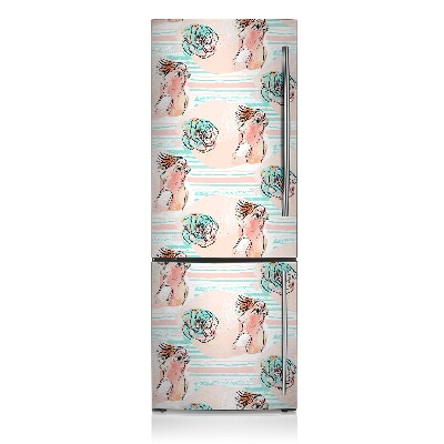 Kühlschrank magnet folie Rosa papageien