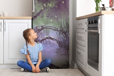 Magnet auf kühlschrank folie dekoration Dunkler wald
