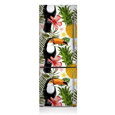 Kühlschrank magnet folie Toucan und ananas
