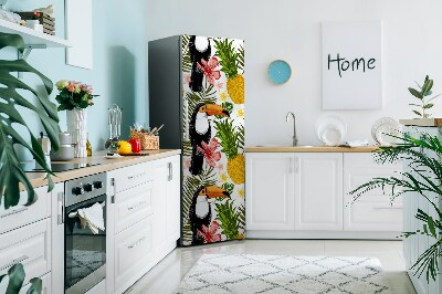 Kühlschrank magnet folie Toucan und ananas