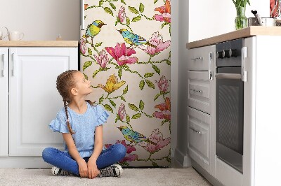 Kühlschrank magnet folie Blumen und vögel
