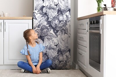 Kühlschrank aufkleber Graue blüten