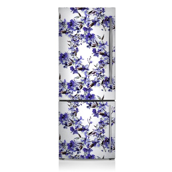 Kühlschrank matte Blaue blumen