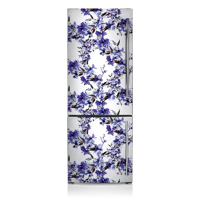 Kühlschrank matte Blaue blumen