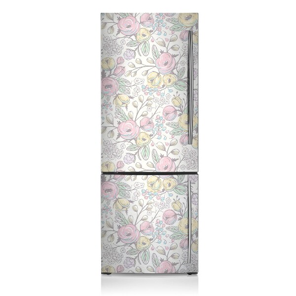 Magnet auf kühlschrank folie dekoration Farbenfrohe blumen