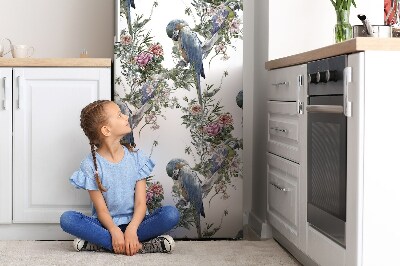 Kühlschrank matte Papageien blumenhintergrund