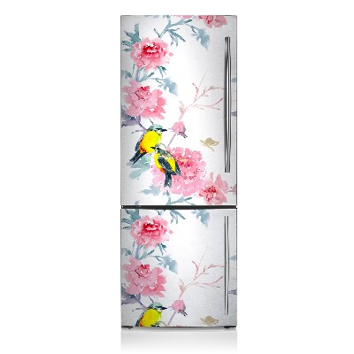 Kühlschrank matte Vögel und blumen