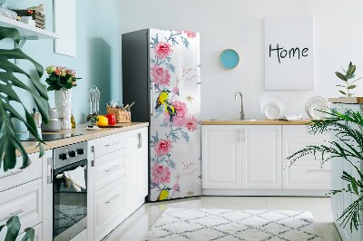 Kühlschrank matte Vögel und blumen