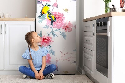 Kühlschrank matte Vögel und blumen