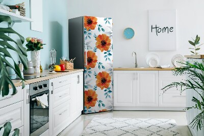 Kühlschrank aufkleber Orangene blume