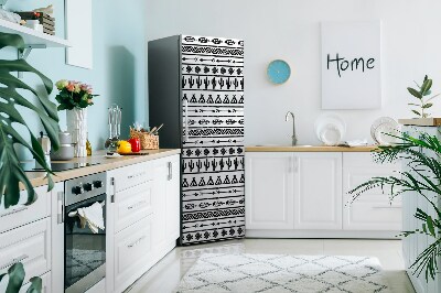 Magnet auf kühlschrank folie dekoration Boho schwarz und weiß