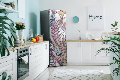 Kühlschrank matte Blumen und schmetterlinge