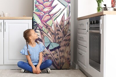 Kühlschrank matte Blumen und schmetterlinge