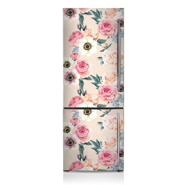 Kühlschrank matte Pastellblumen