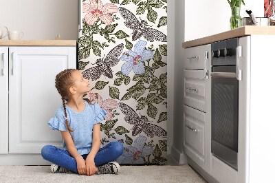 Kühlschrank matte Schmetterlinge und blumen