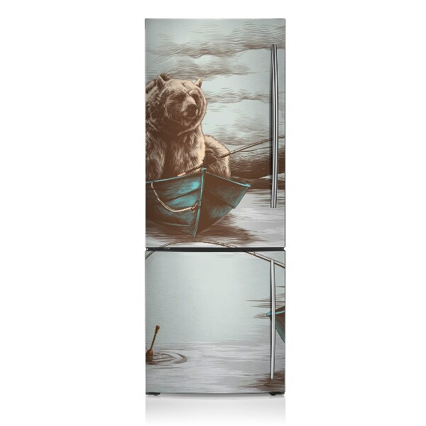 Kühlschrank matte Teddybär im boot