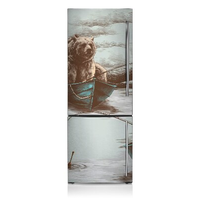 Kühlschrank matte Teddybär im boot