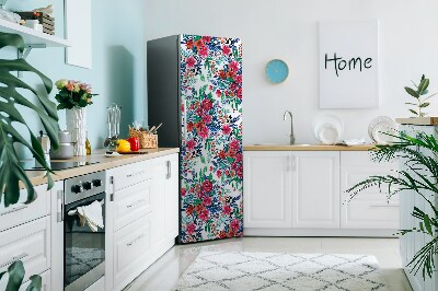 Magnet auf kühlschrank folie dekoration Farbenfrohe blumen