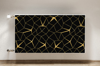 Dekorative Heizkörperabdeckung Gold und schwarzes mosaik