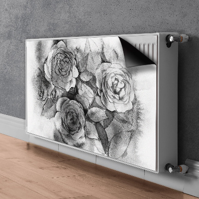 Magnet Heizkörperverkleidung Schwarz-weiß-rosen