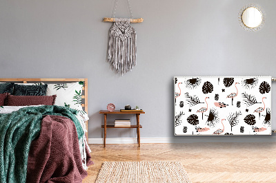 Heizkörperverkleidung magnet Blätter und flamingos