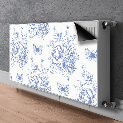 Dekorative Heizkörperabdeckung Schmetterlinge und blumen