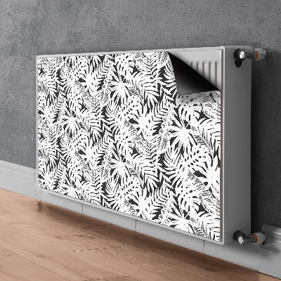 Magnet Heizkörperverkleidung Schwarz-weiß-blätter