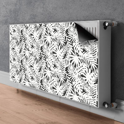 Magnet Heizkörperverkleidung Schwarz-weiß-blätter