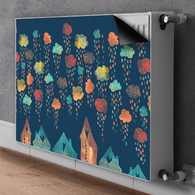 Heizkörperverkleidung magnet Farbenfrohe häuser
