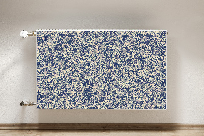 Dekorative Heizkörperabdeckung Blaue blume