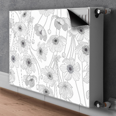 Dekorative Heizkörperabdeckung Mohnblumen