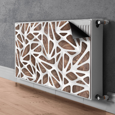 Magnet Heizkörperverkleidung Weißes netz auf holz