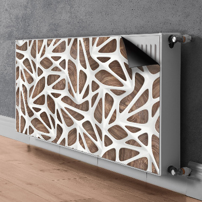 Magnet Heizkörperverkleidung Weißes netz auf holz