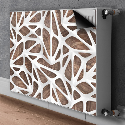 Magnet Heizkörperverkleidung Weißes netz auf holz
