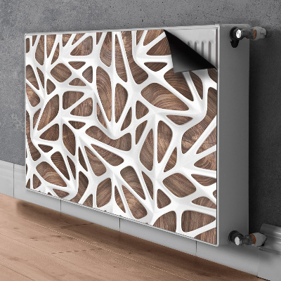 Magnet Heizkörperverkleidung Weißes netz auf holz