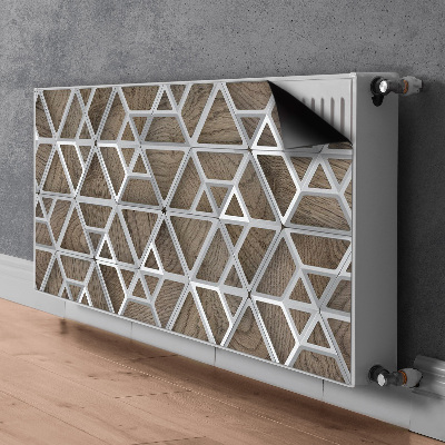 Dekorative Heizkörperabdeckung Metallmuster auf holz