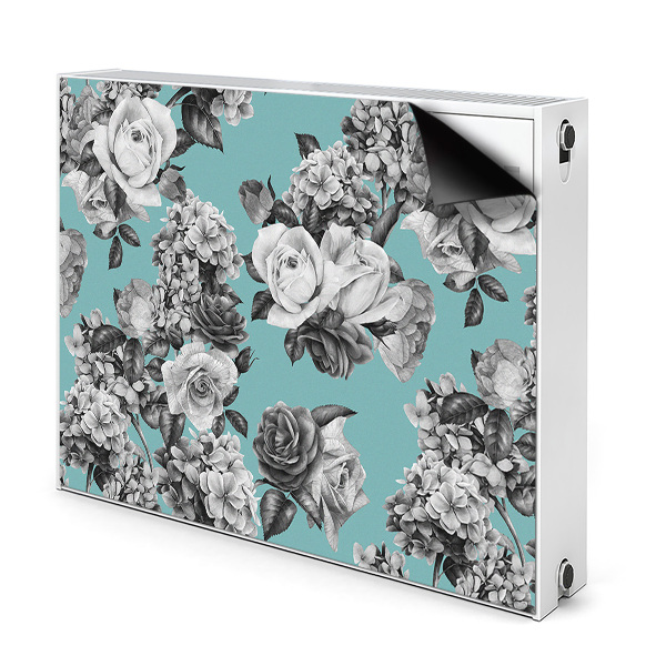 Magnet Heizkörperverkleidung Schwarz-weiß-rosen