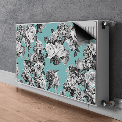 Magnet Heizkörperverkleidung Schwarz-weiß-rosen