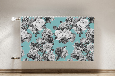 Magnet Heizkörperverkleidung Schwarz-weiß-rosen