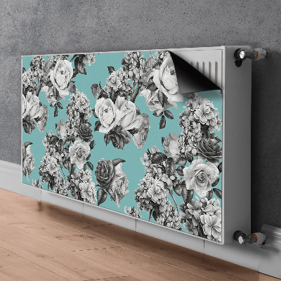 Magnet Heizkörperverkleidung Schwarz-weiß-rosen