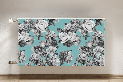 Magnet Heizkörperverkleidung Schwarz-weiß-rosen