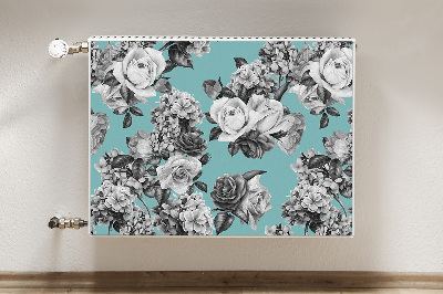 Magnet Heizkörperverkleidung Schwarz-weiß-rosen
