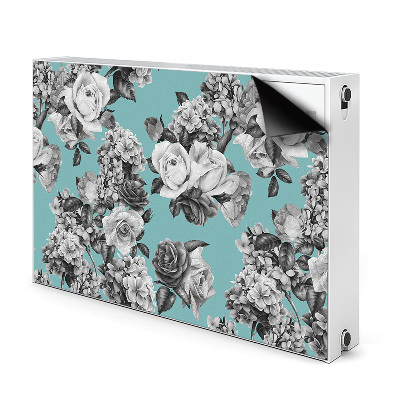 Magnet Heizkörperverkleidung Schwarz-weiß-rosen