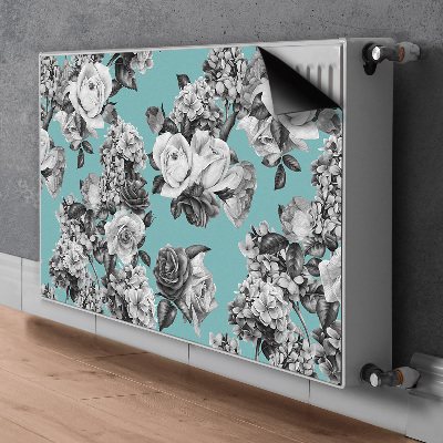 Magnet Heizkörperverkleidung Schwarz-weiß-rosen
