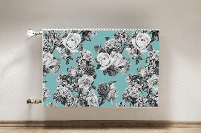 Magnet Heizkörperverkleidung Schwarz-weiß-rosen