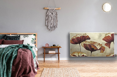 Dekorative Heizkörperabdeckung Malen große mohnblumen