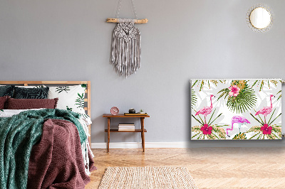 Heizkörperverkleidung magnetisch Flamingos und blumen