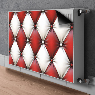 Magnet Heizkörperverkleidung Weißes und rotes pik-muster